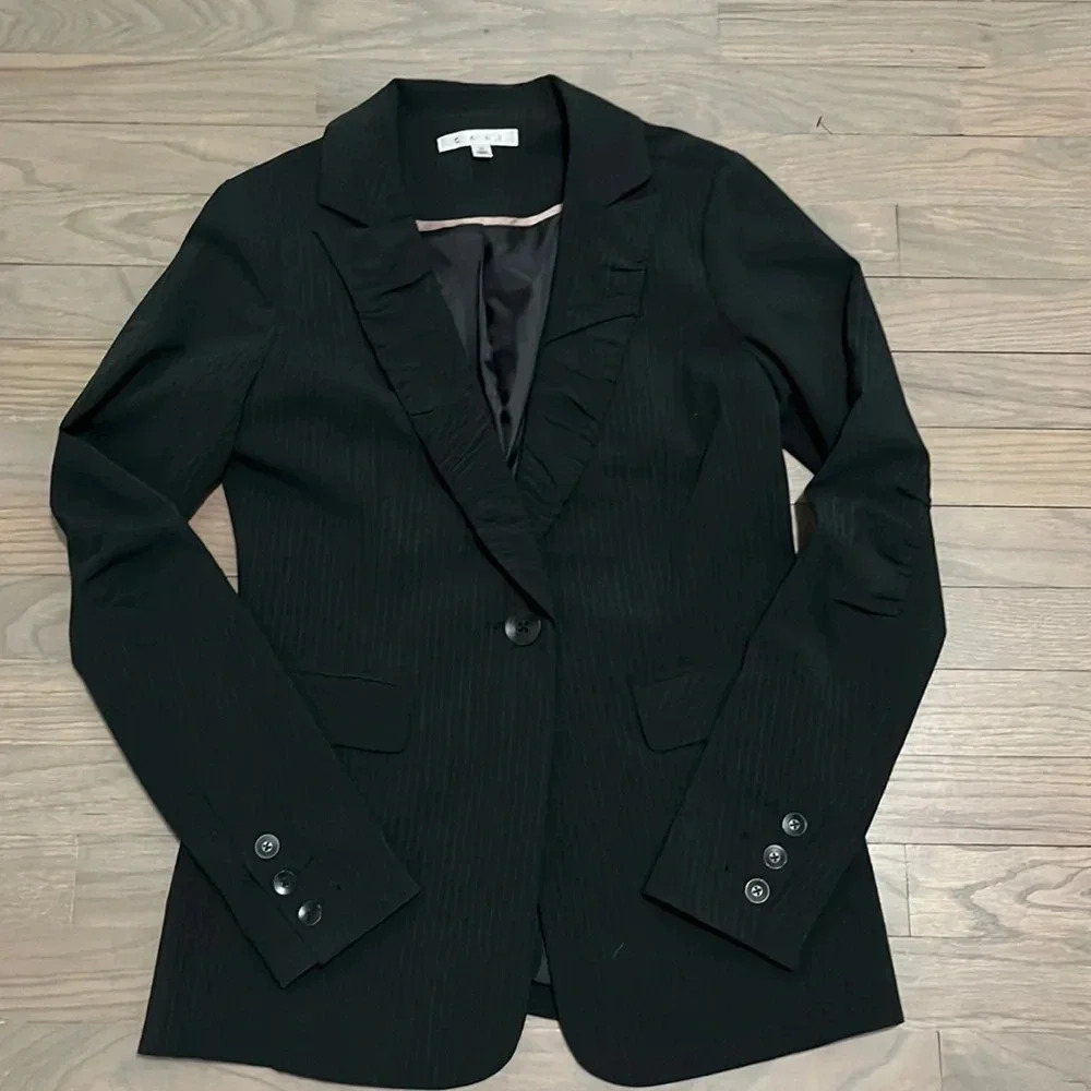 CABI Black Blazer. Pin striped size 0
